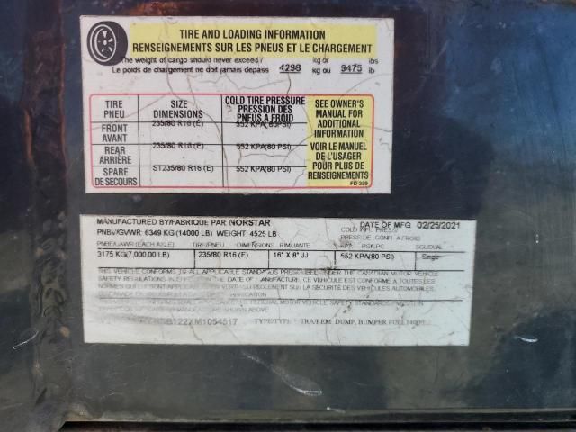 2021 Norstar Dump Trailer