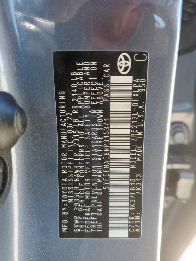 2022 Toyota Corolla le