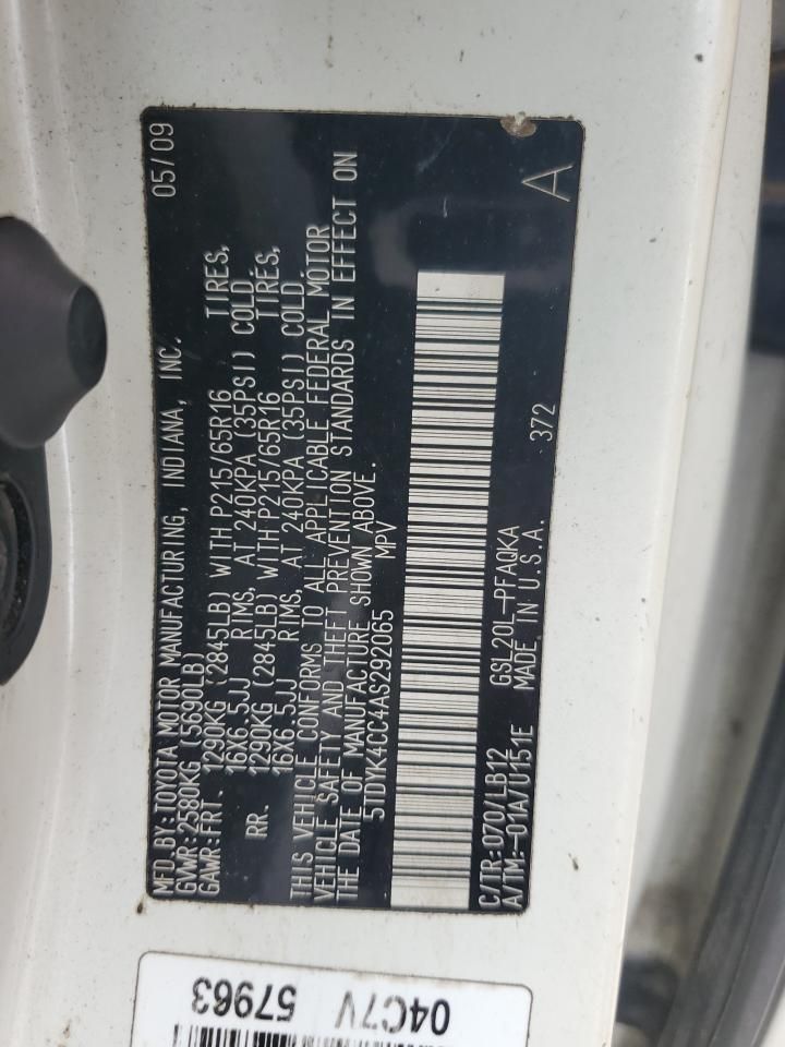 2010 Toyota Sienna xle