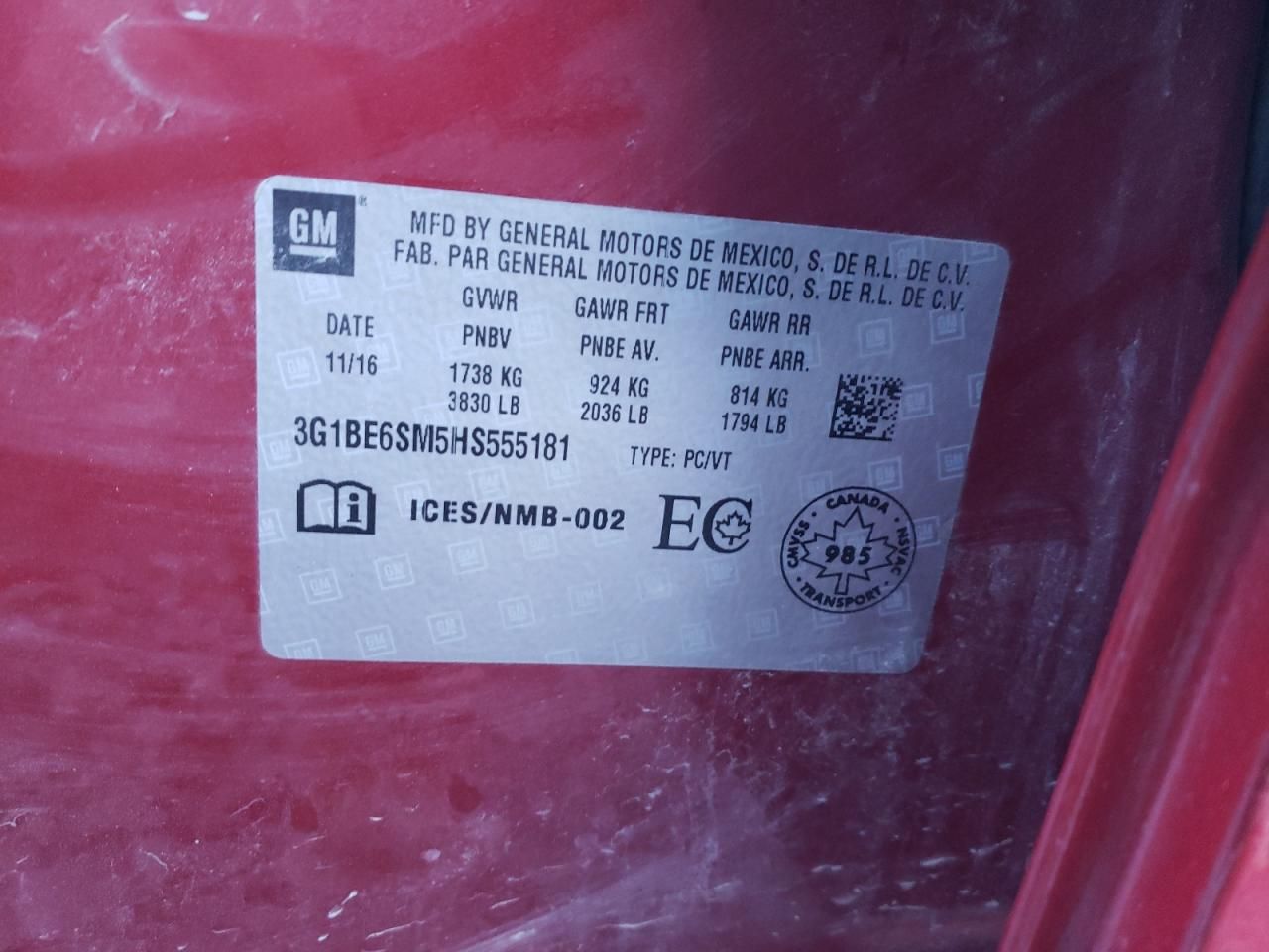 2017 Chevrolet Cruze lt