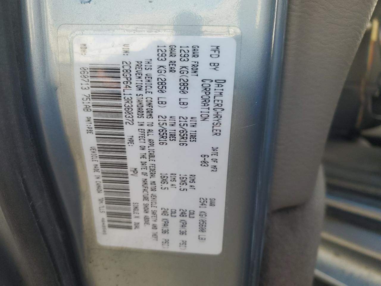 2003 Chrysler Town & Country Limited