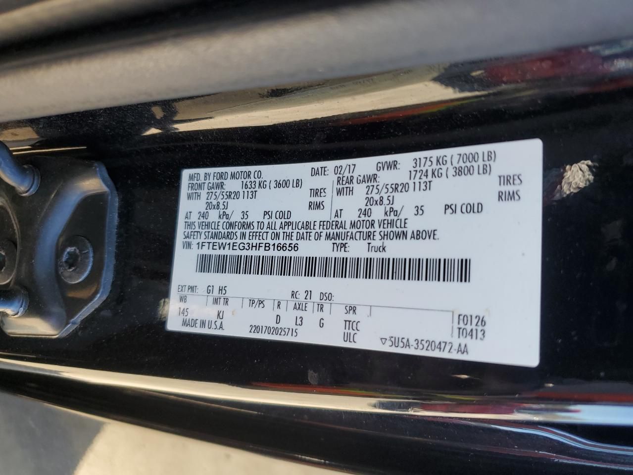 2017 Ford F150 Supercrew