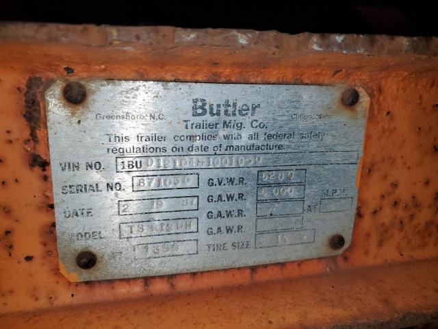 1987 Butler TS 612DH Equipment Trailer