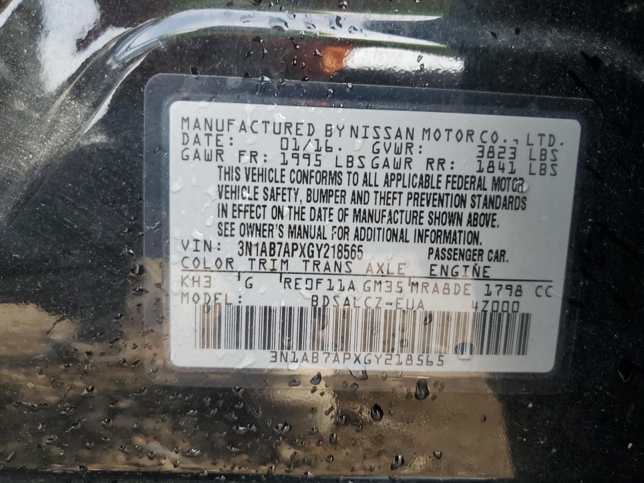 2016 Nissan Sentra s