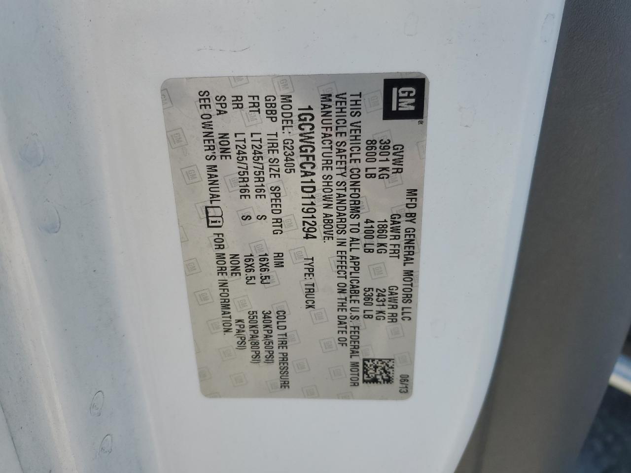 2013 Chevrolet Express G2500