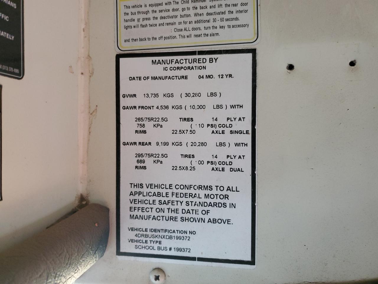 2013 Icrp 2013 IC Corporation CE Series School-School Bus