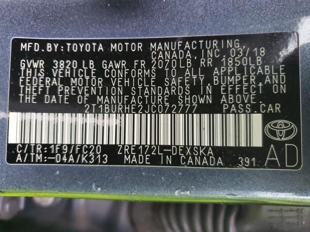 2018 Toyota Corolla L