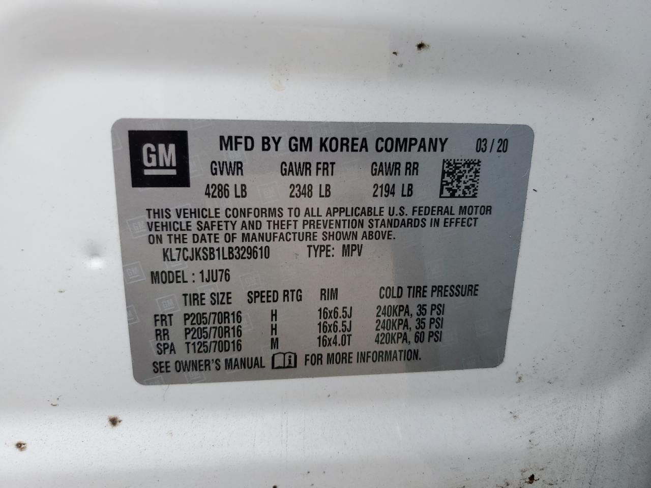 2020 Chevrolet Trax ls