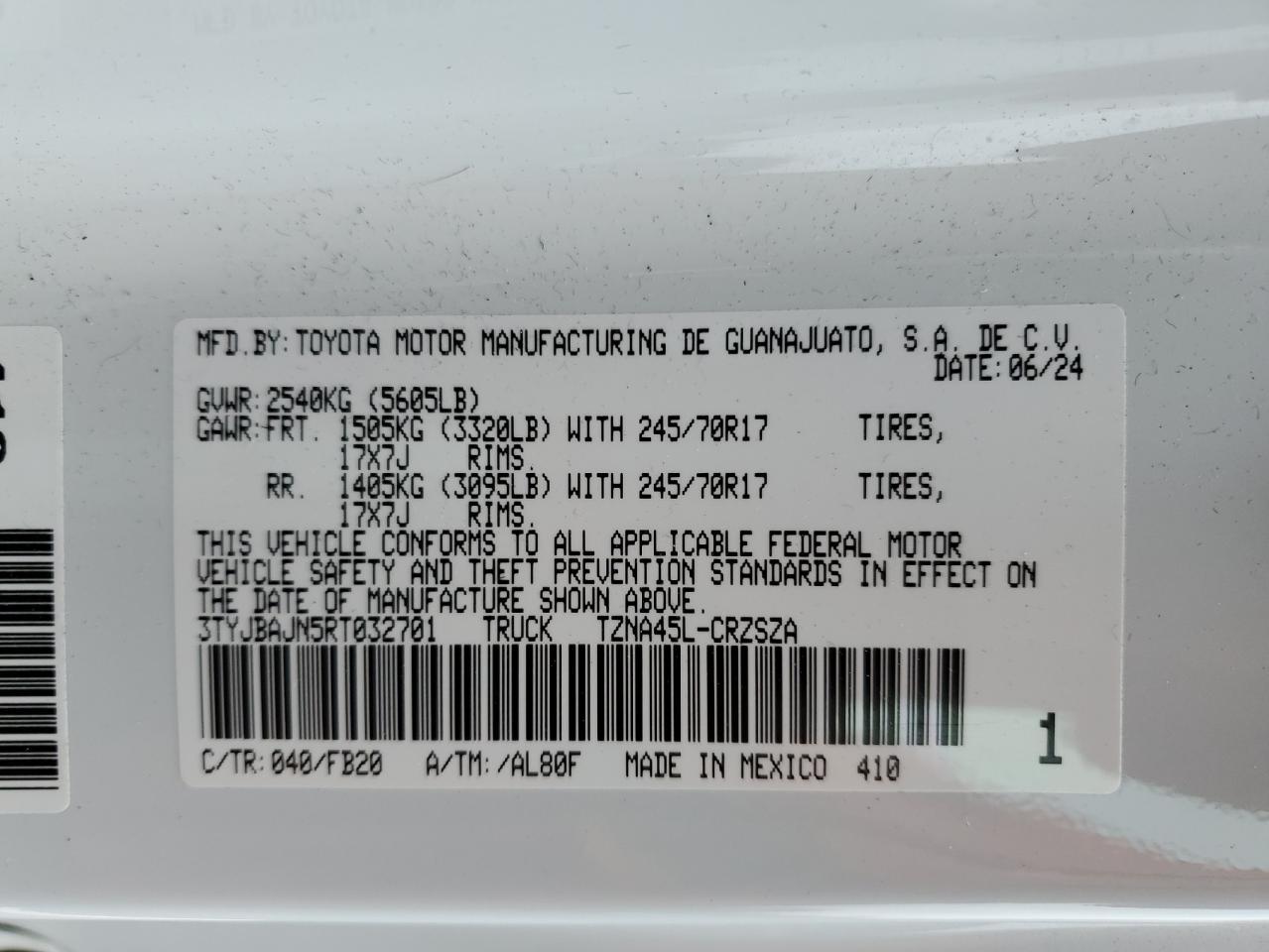 2024 Toyota Tacoma SR5