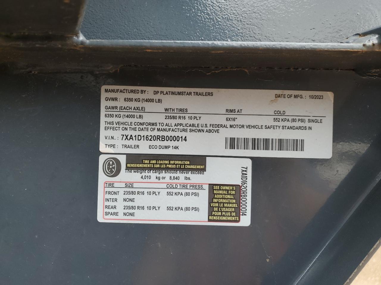 2024 Dp Platinum Star Dump Trailer