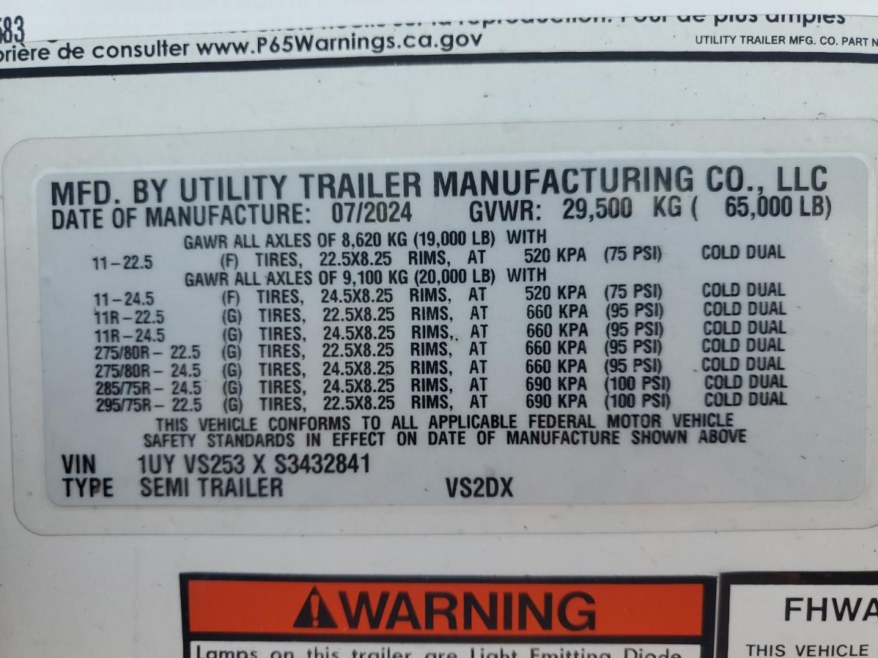 2025 Utility VS2DX DRY Van Trailer