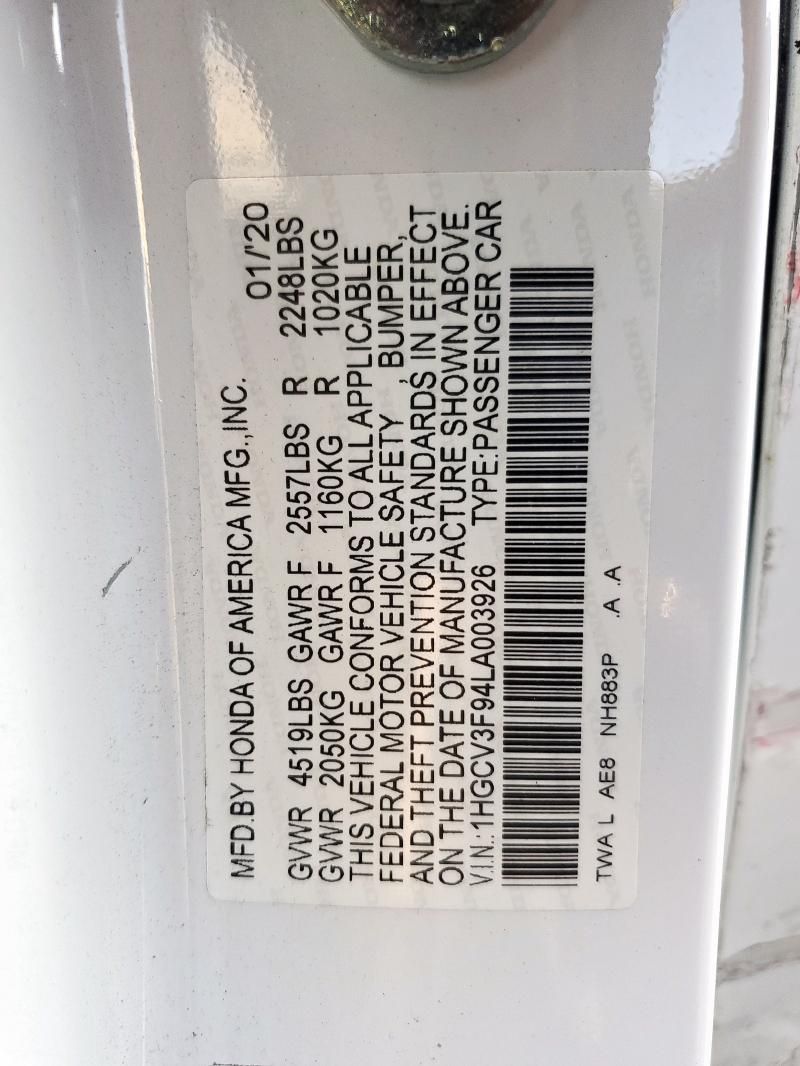 2020 Honda Accord Touring Hybrid