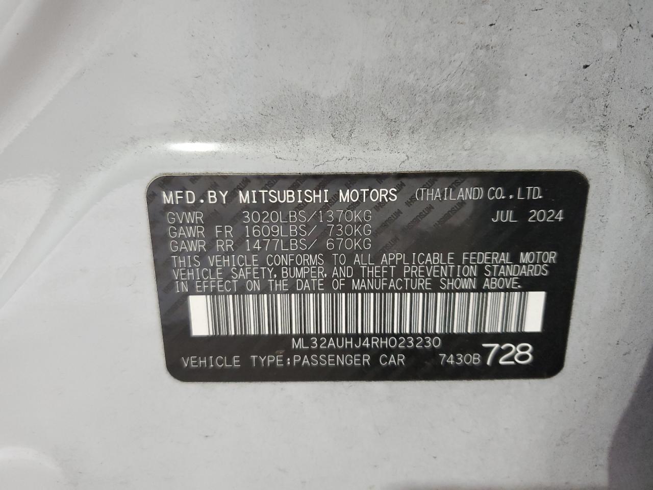 2024 Mitsubishi Mirage es