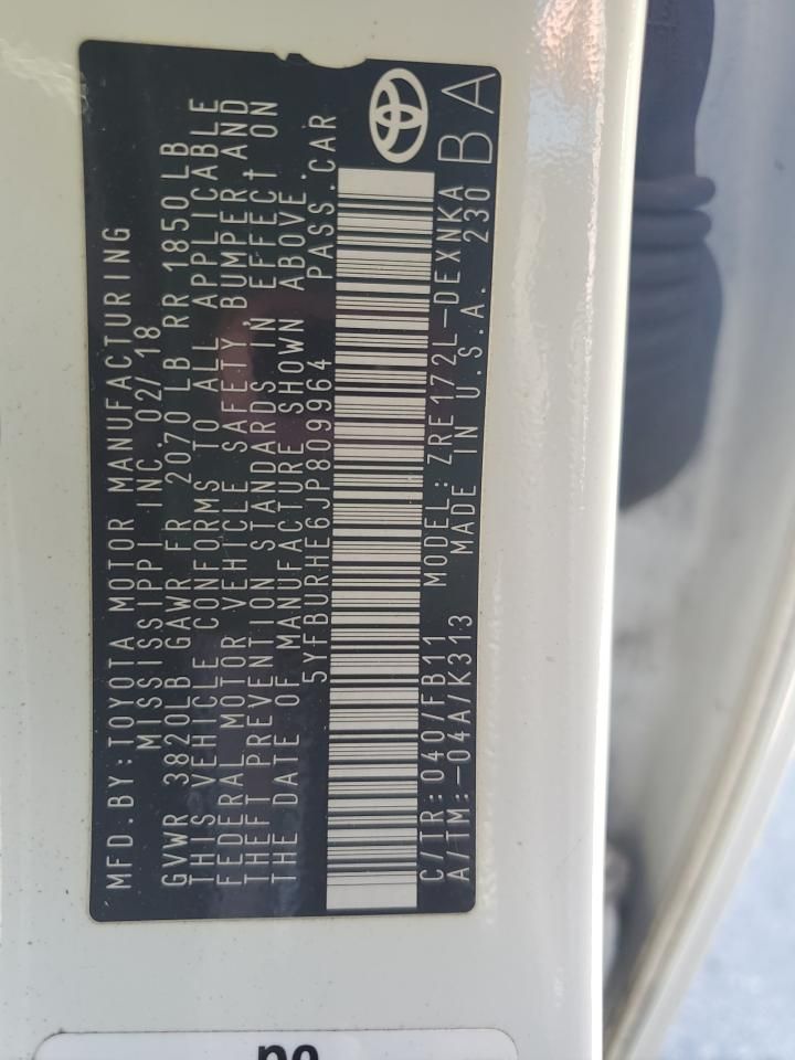 2018 Toyota Corolla l