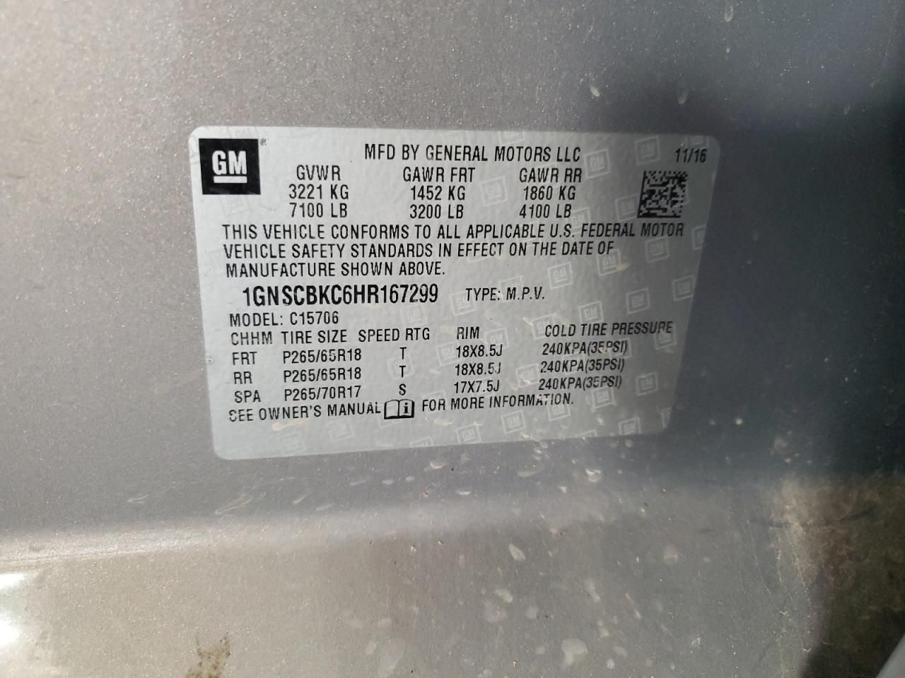 2017 Chevrolet Tahoe C1500 lt