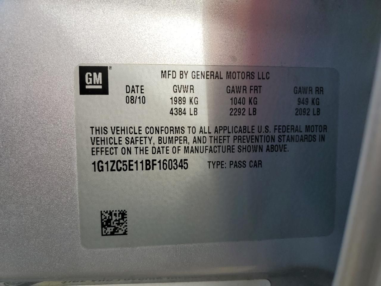 2011 Chevrolet Malibu 1LT