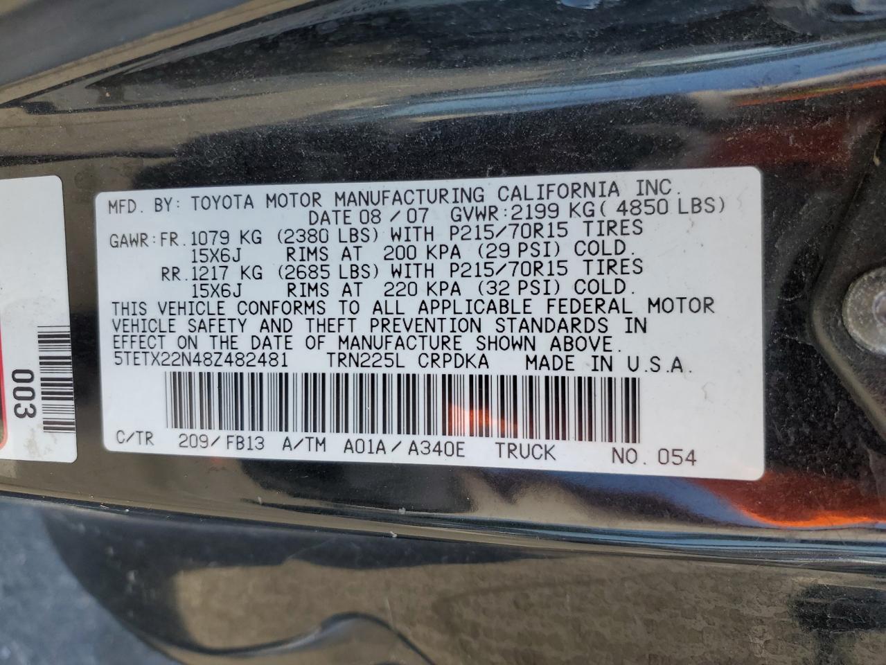 2008 Toyota Tacoma Access cab