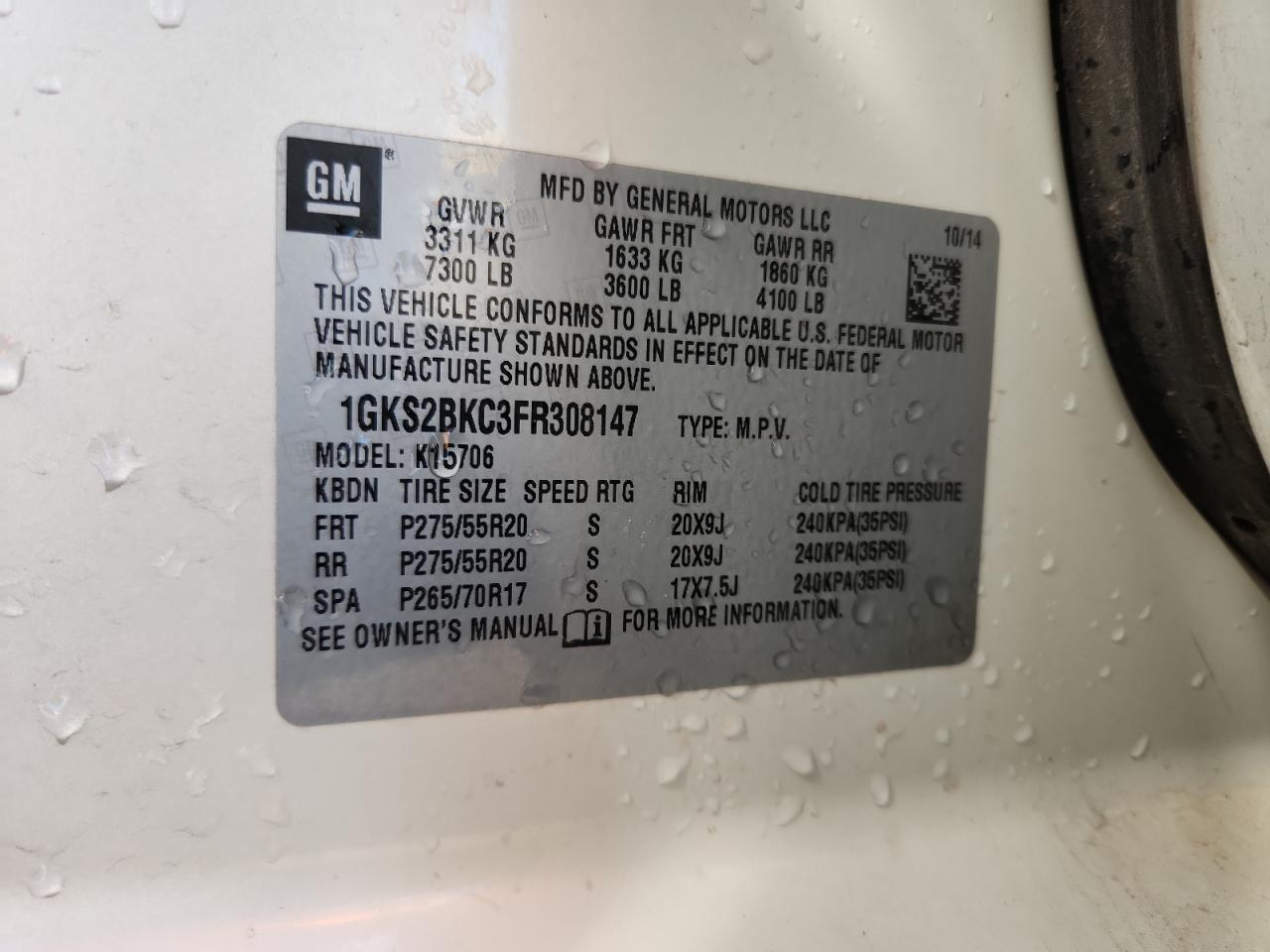 2015 GMC Yukon slt