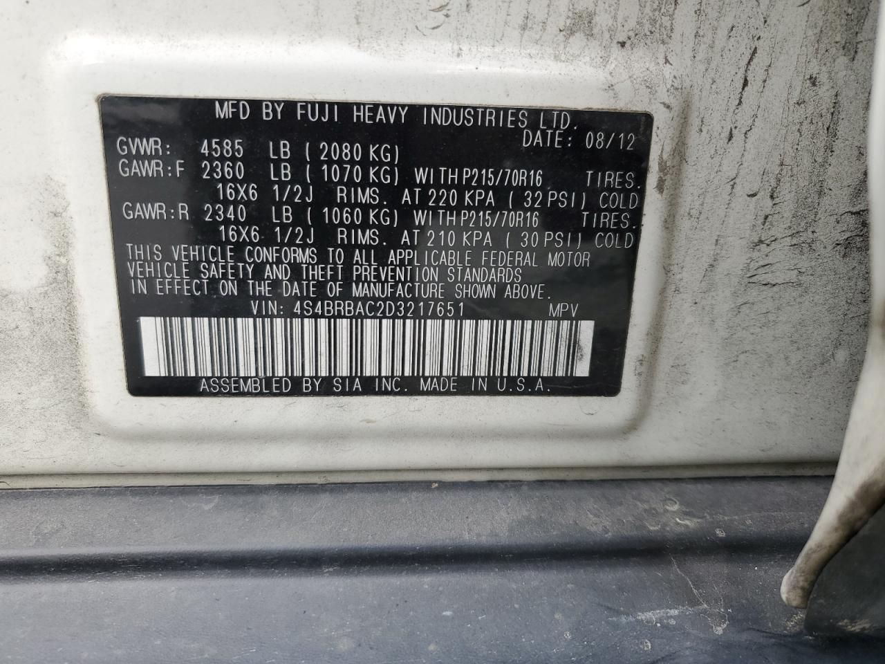 2013 Subaru Outback 2.5i