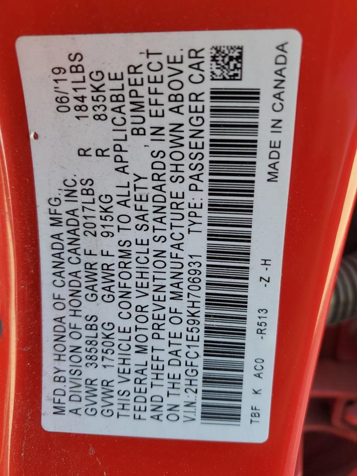 2019 Honda Civic si