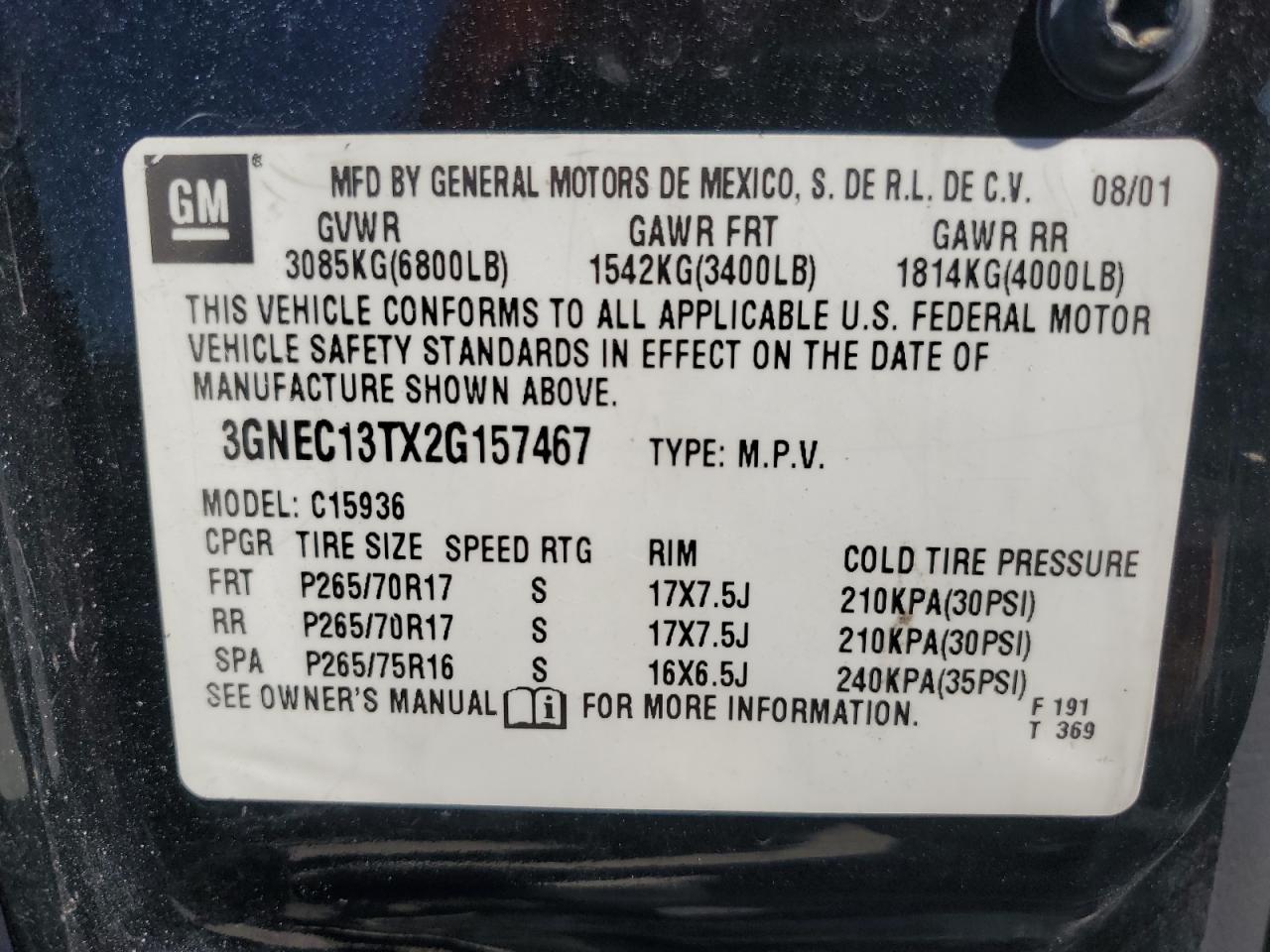2002 Chevrolet Avalanche C1500