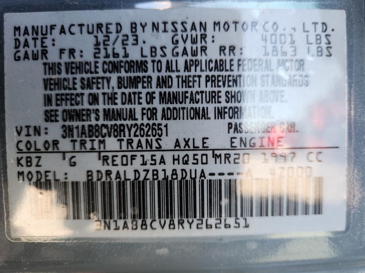 2024 Nissan Sentra sv