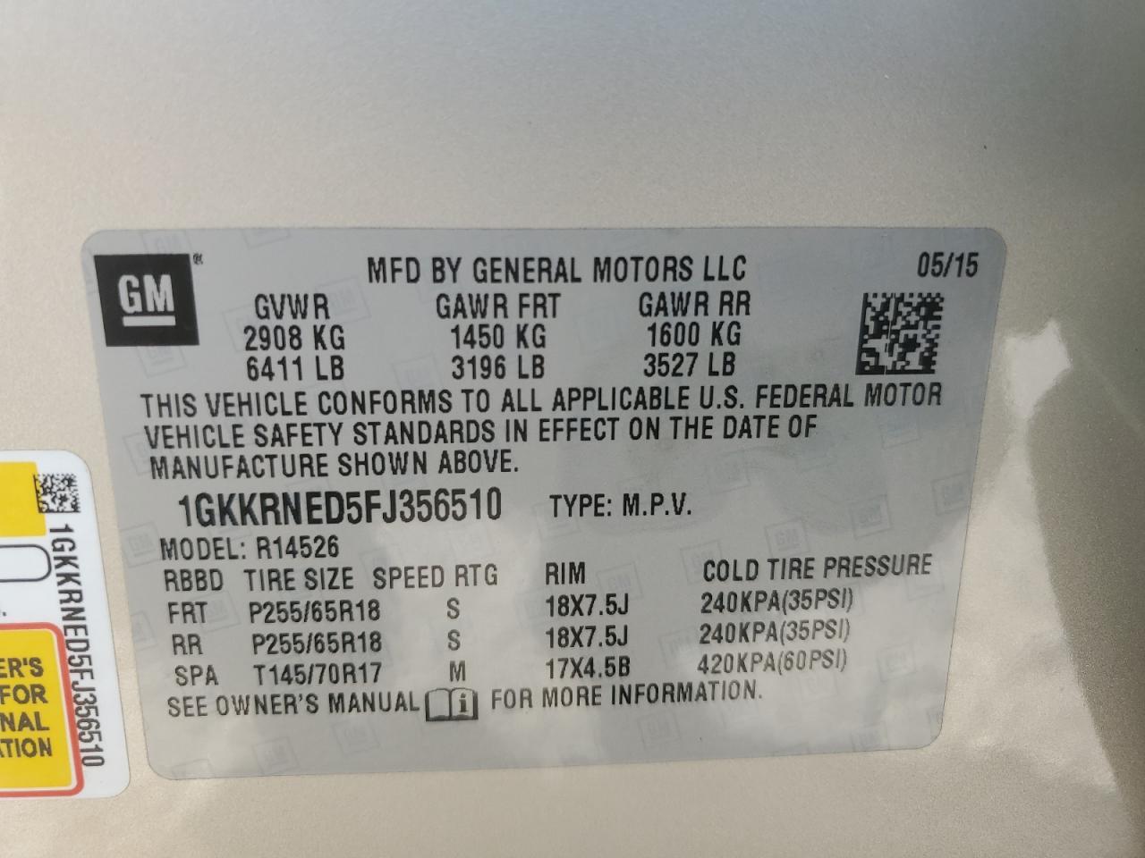2015 GMC Acadia sle