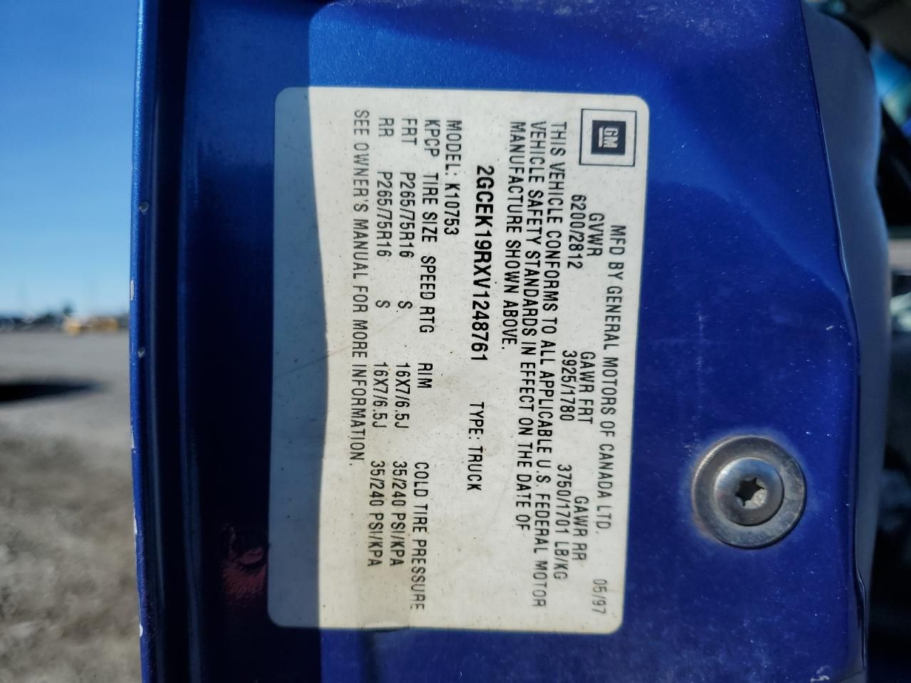 1997 Chevrolet GMT-400 K1500