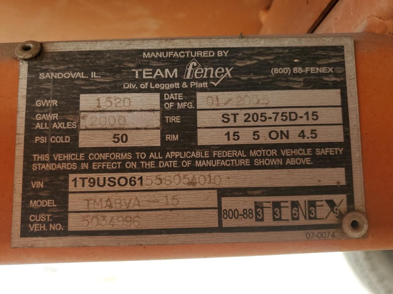 2005 Arrow 2005 Team Fenex TMABVA-15 Arrow Board Trailer