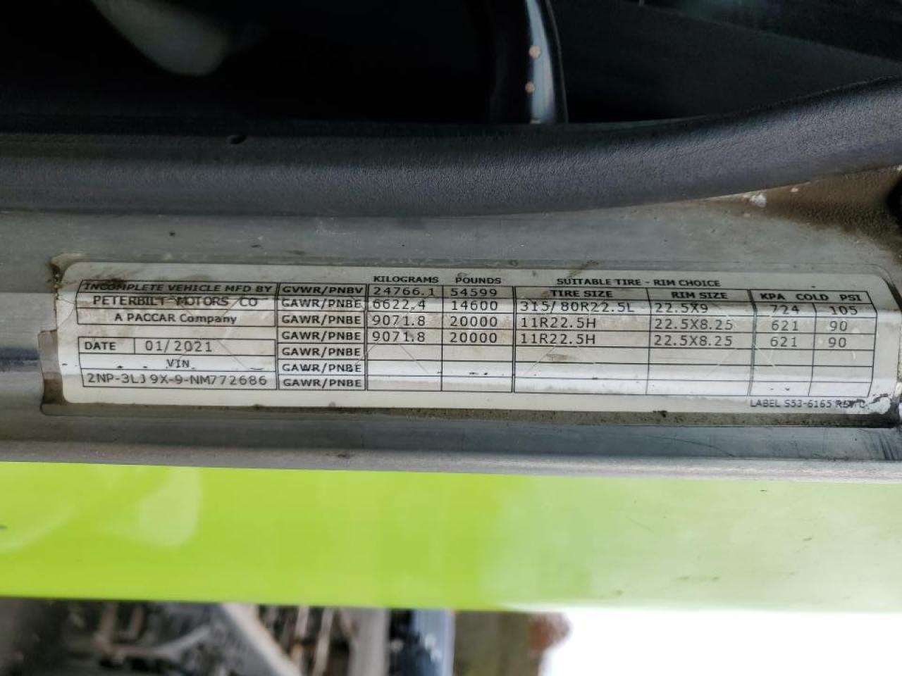 2022 Peterbilt 348 Truck Cab AND Chassis