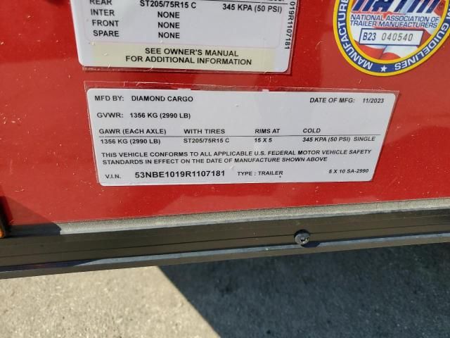 2024 Diamond Cargo 5 X 10 SA-2990 Enclosed Cargo Trailer