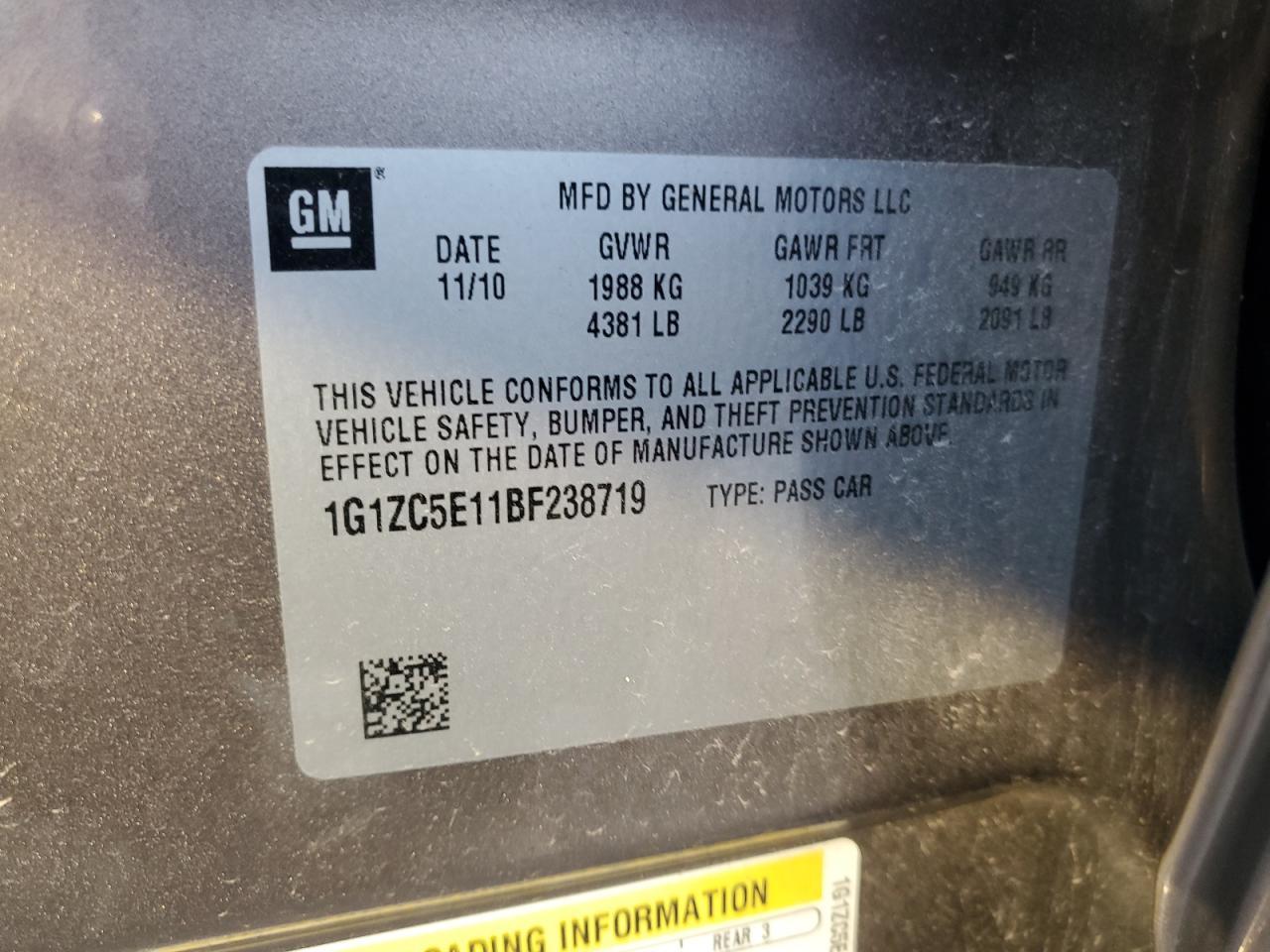 2011 Chevrolet Malibu 1LT