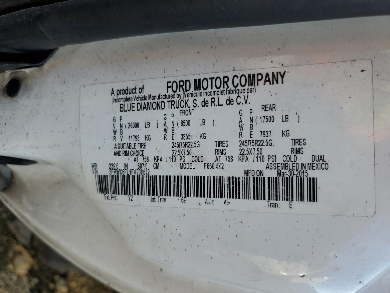 2015 Ford F650 Super Duty