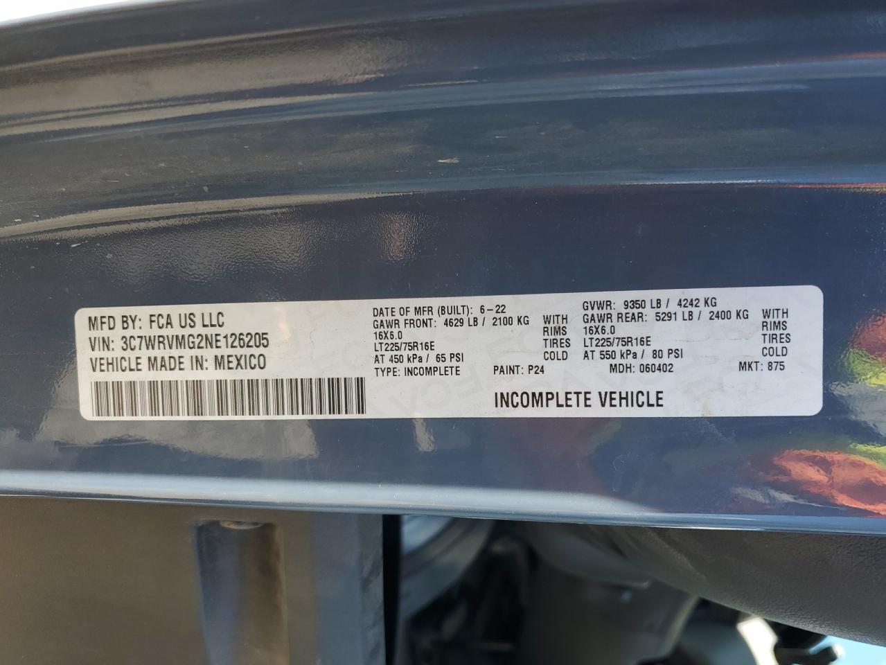 2022 Dodge RAM Promaster 3500 3500 Standard