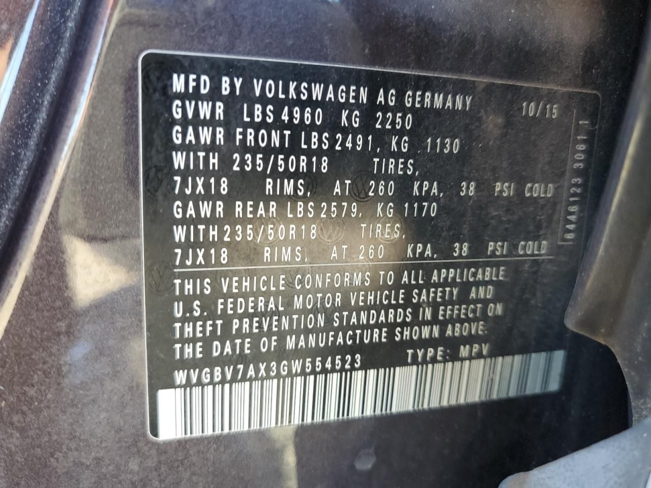 2016 Volkswagen Tiguan s