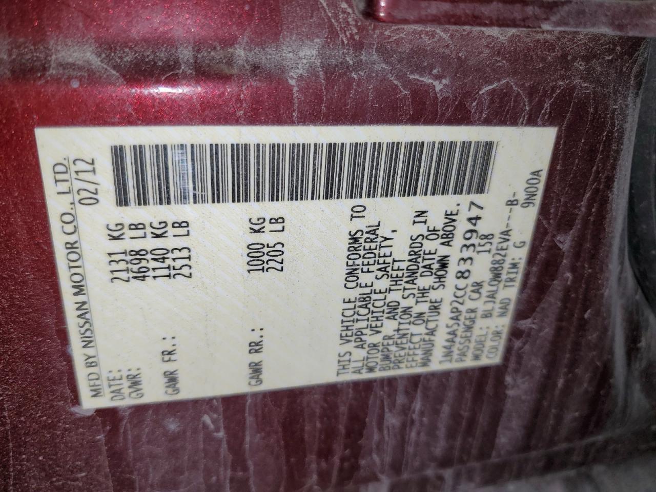 2012 Nissan Maxima s