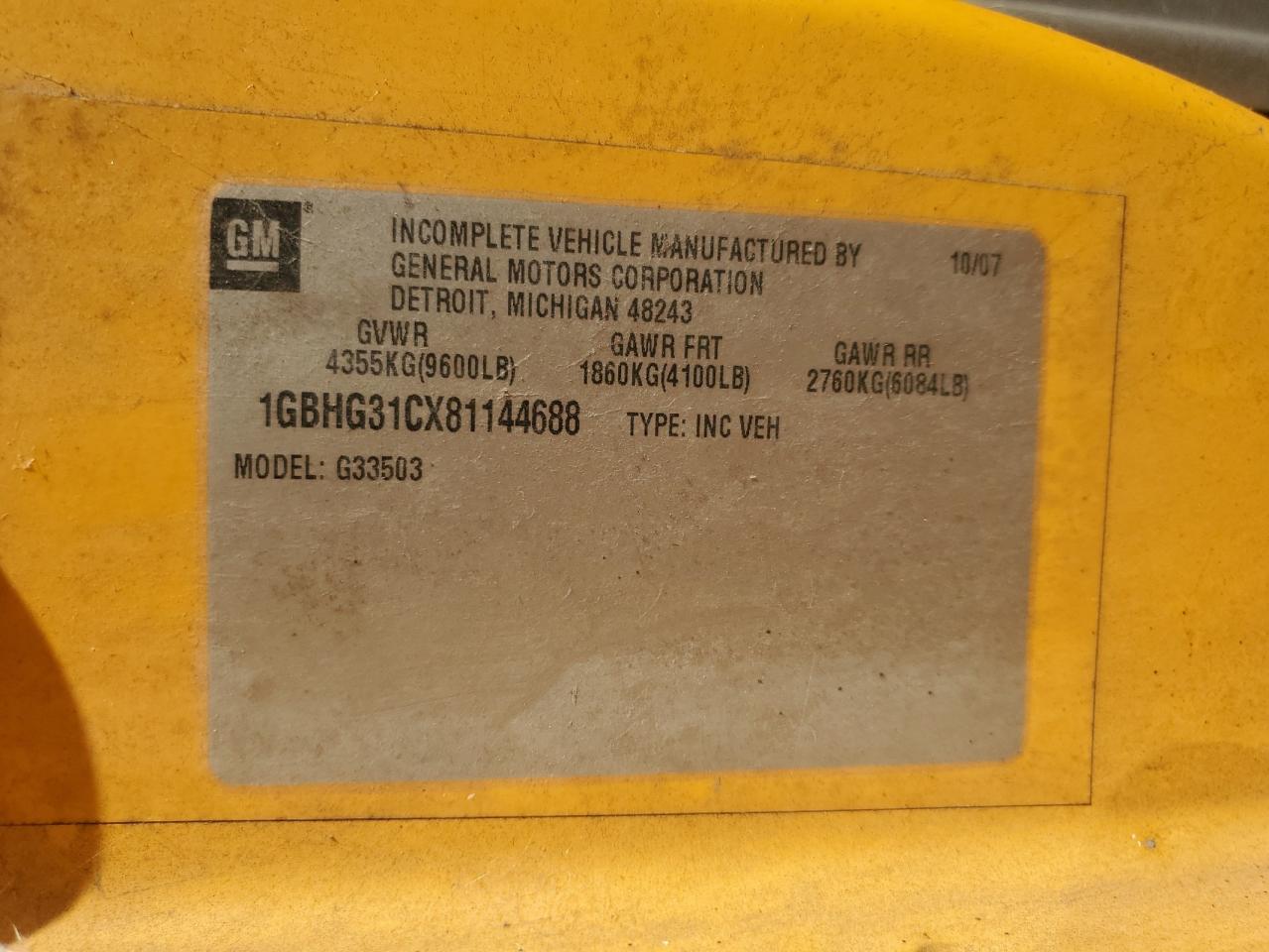 2008 Chev Rolet Express G3-School Bus