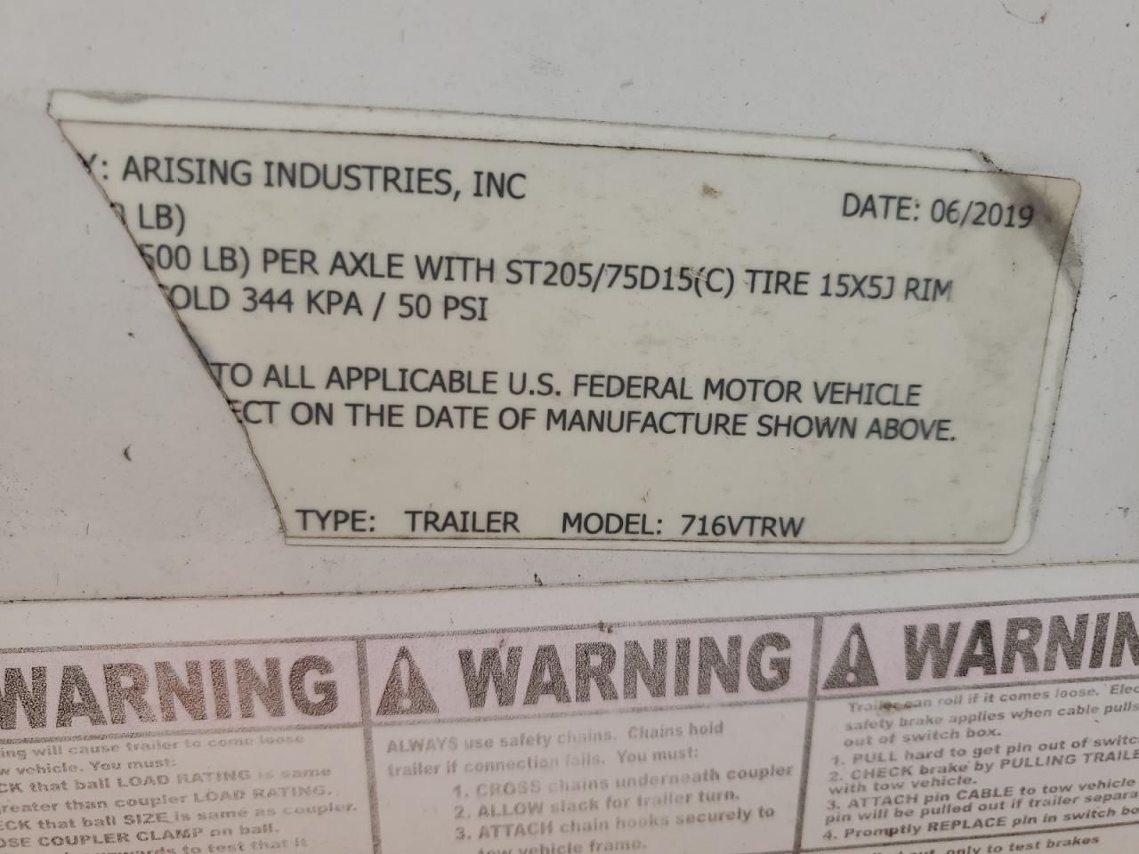 2021 Arising 716VTRW Enclosed Cargo Trailer