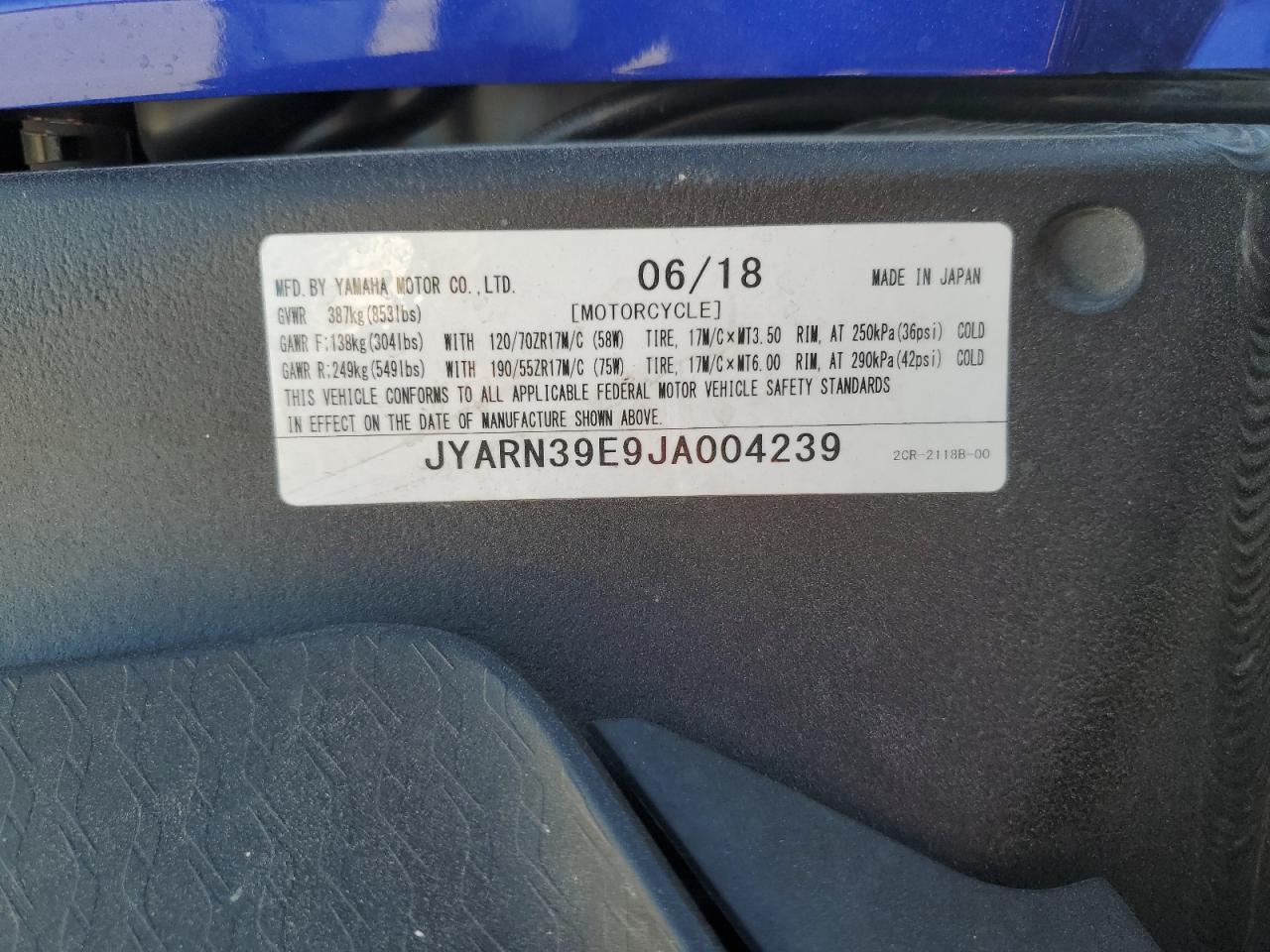 2018 Yamaha YZFR1