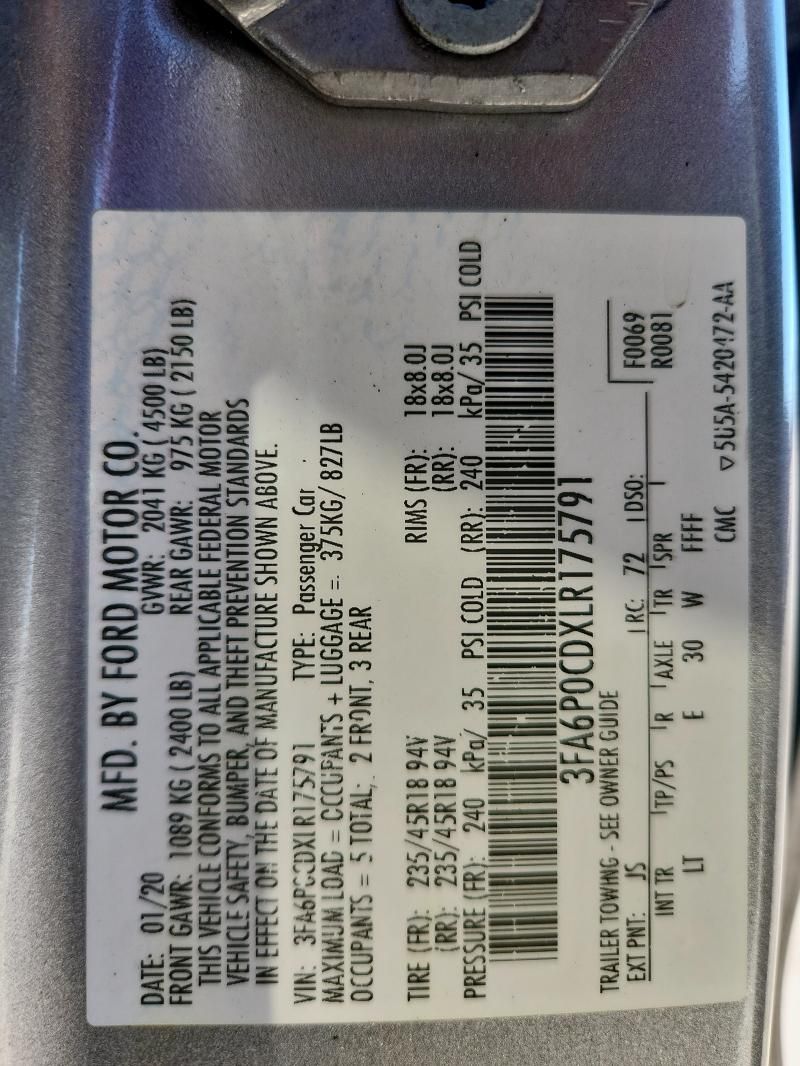 2020 Ford Fusion SEL