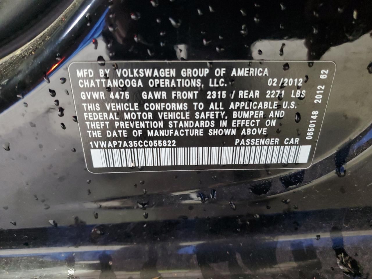 2012 Volkswagen Passat s