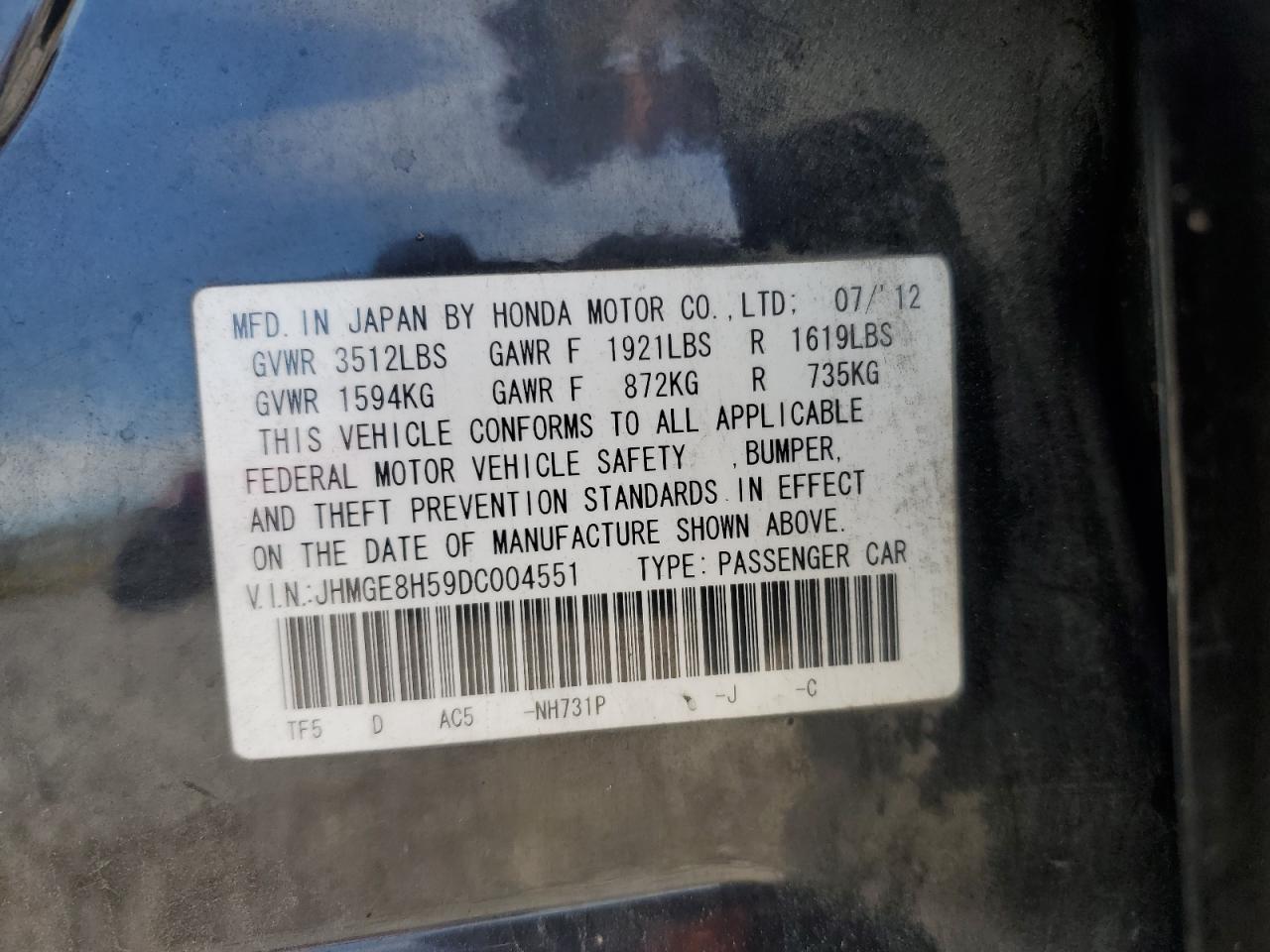 2013 Honda Fit Sport