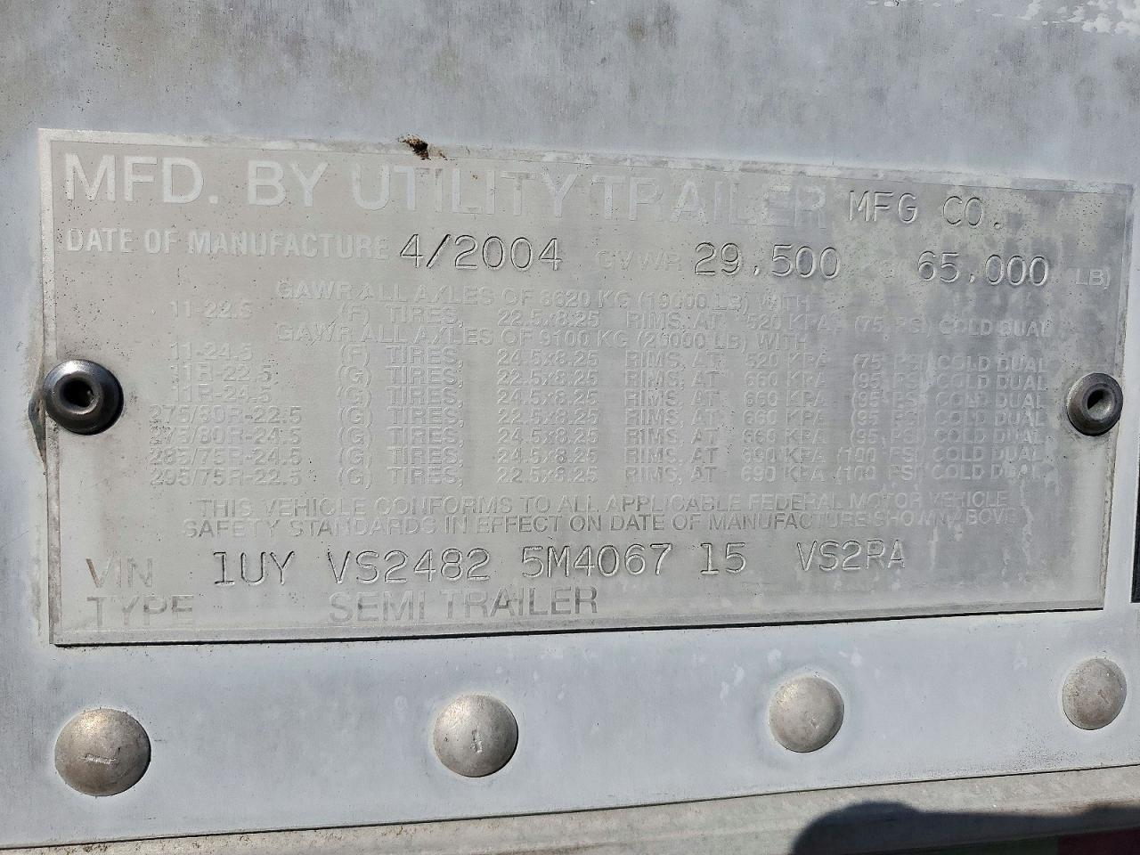 2005 Utility Trailer Manufactu Trailer-Refrigerated Van Trailer