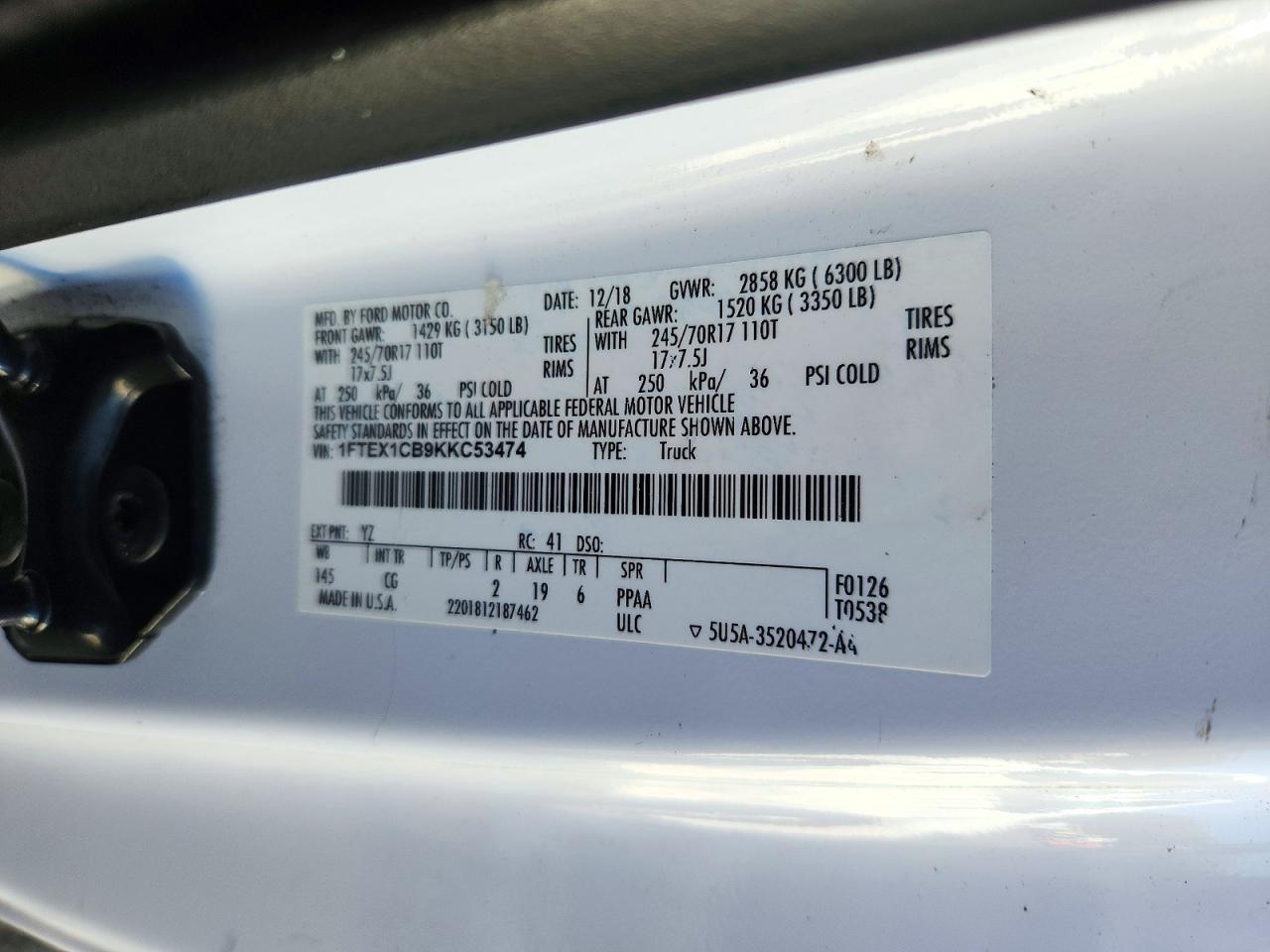 2019 Ford F150 Super Cab