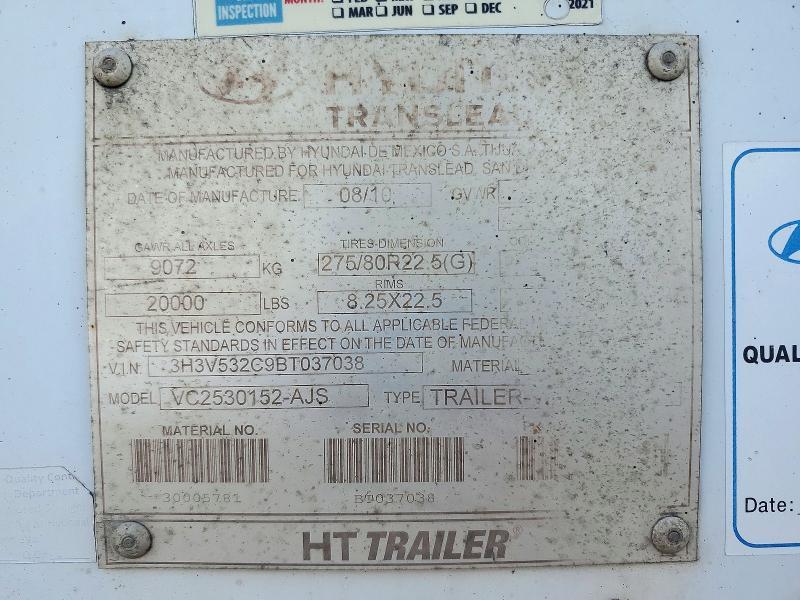 2011 Hyundai Translead VC2530152-AJS DRY Van Trailer