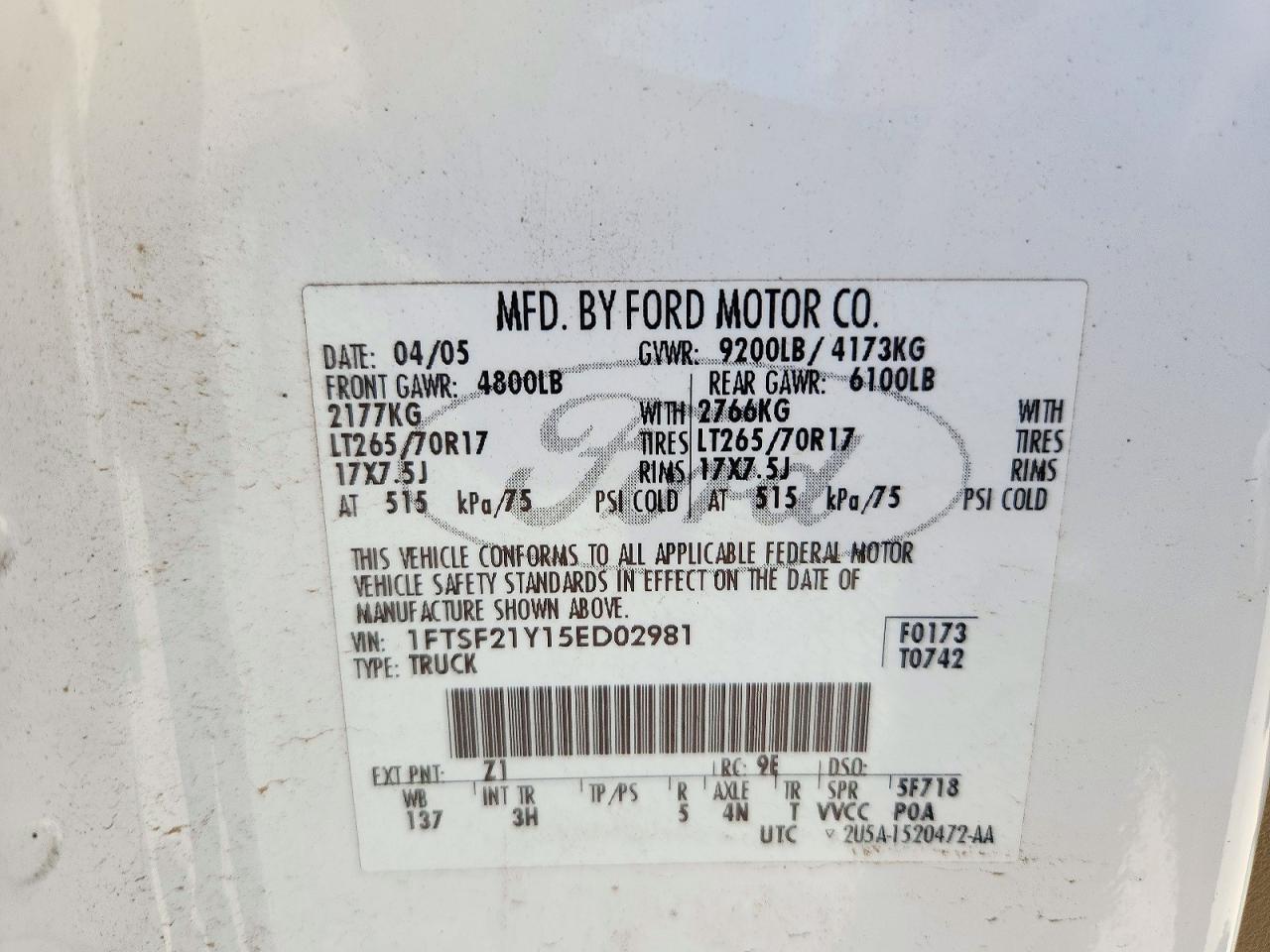 2005 Ford F250 Super Duty