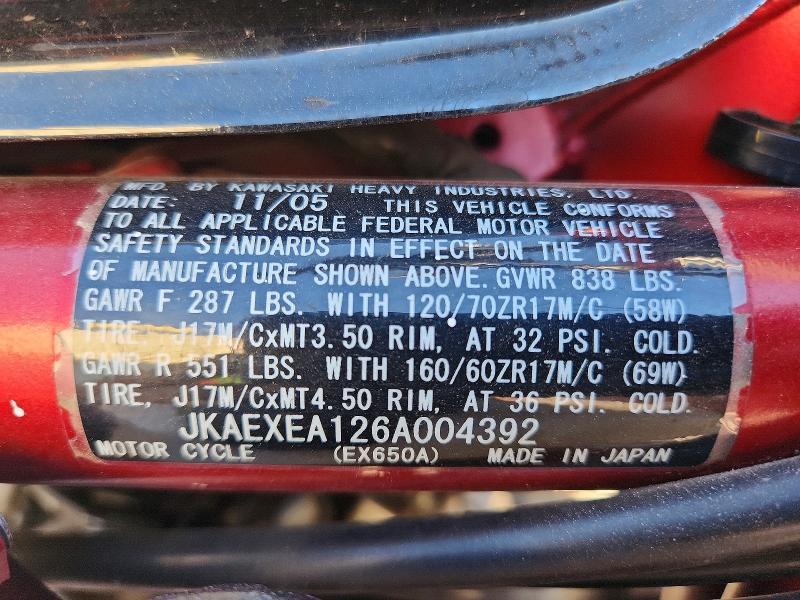 2006 Kawasaki EX650 A6F