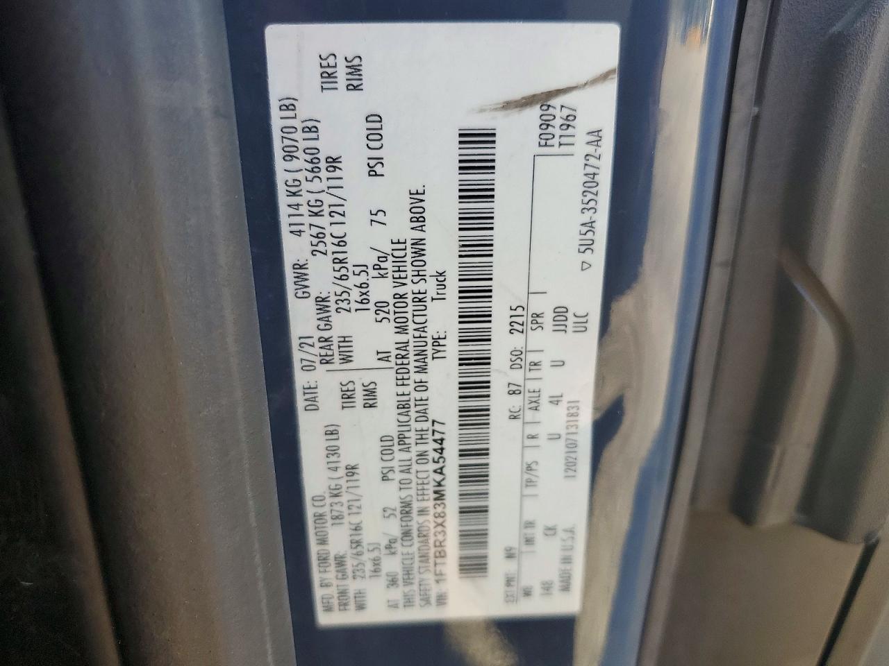 2021 Ford Transit 250 Delivery Van