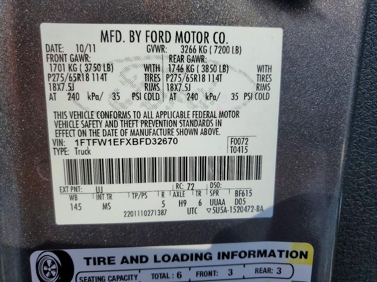 2011 Ford F150 Supercrew