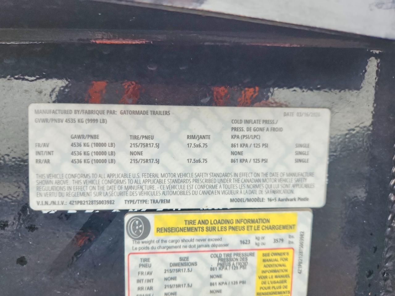 2026 Gator Made 16+5 Aardvark Pintle Equipment Trailer